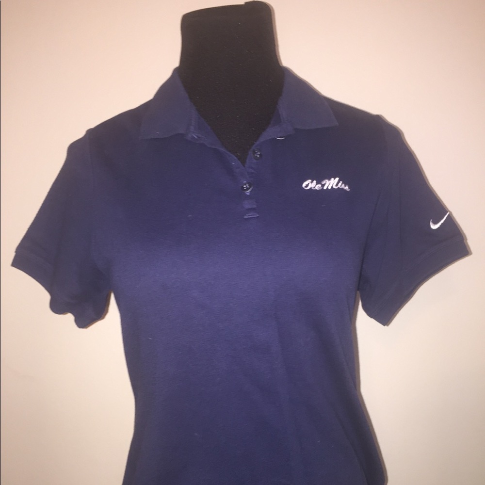 Nike Dri Fit Ole Miss Rebels Polo Shirt Sz Small